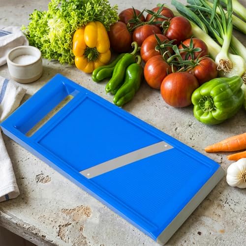 Mandolina manual azul para vegetales 27.4cm miniatura 7