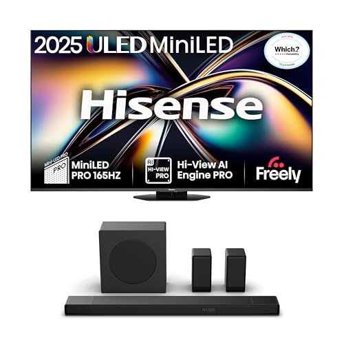 Hisense TV & Soundbar Bundle: 75U8QTUK Mini-LED TV plus the AX5140Q 5.1.2 Channel Soundbar – stunning visuals and premium audio in one high-performance bundle