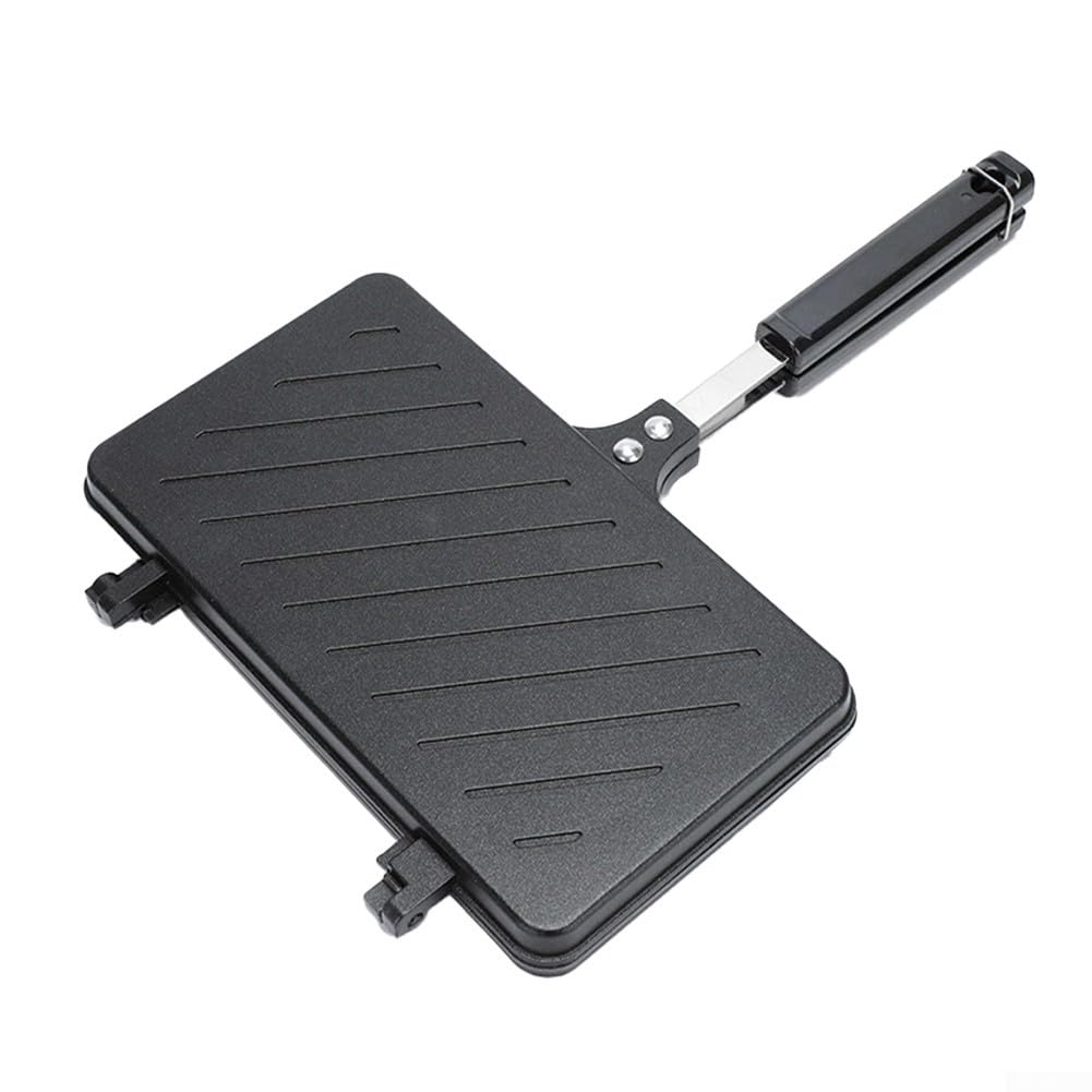 Sartén de doble cara para sandwichera, antiadherente, para panini, gofres y bistec, 37 x 24 cm