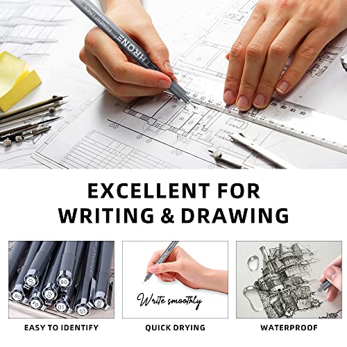 Hethrone Micro-Pens 8 Size Drawing Ink Pens For Artists Sketching Writing #TOP2