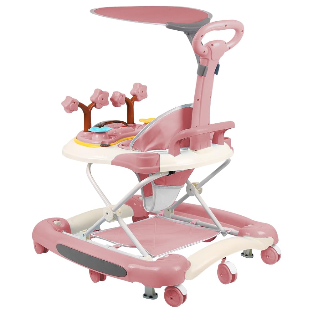 asiento de bebé para mesa de actividades, saltadores suspendidos, andador con música y luces, 67 x 72 x 92 cm, rosa (A)