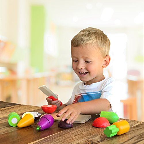 LISA & MAX Hochwertiges Holzobst Zum Schneiden für Kinder - Holz Zubehör für Kinderküche, Spielküche und Kaufladen… – Bild 3