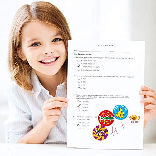 Beloningsstickers voor kinderen,1000 beloningssticker,16 verschillende ontwerpen, 1 inch schoolstickers, leuke stickers… - Image 6