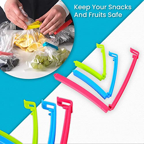 Image of Success Stationery 72 Pcs Kitchen Storage Clips for Packet Sealing Reusable Vacuum Sealer for Plastic Pouch Packet Sealer Clip Multipurpose Snack Bag Food Clips Multicolor Set