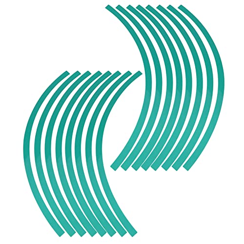 Wheel Reflective Tape, Wheel Rims Strips Universal Strong Adhesion 16pcs for for Car for Motor Bike (Dark Green)