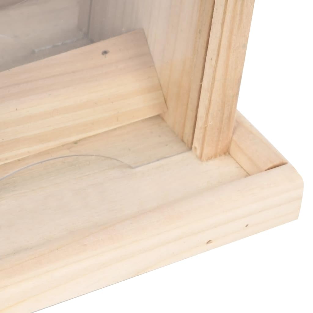 Vogelfutterhäuser aus Tannenholz 4 Stück 19x19x25 cm wetterfest mit abnehmbarem Dach und PVC-Futterschutz ideal für Garten, Balkon, Terrasse als Wildvogel Futterstation und Futterplatz