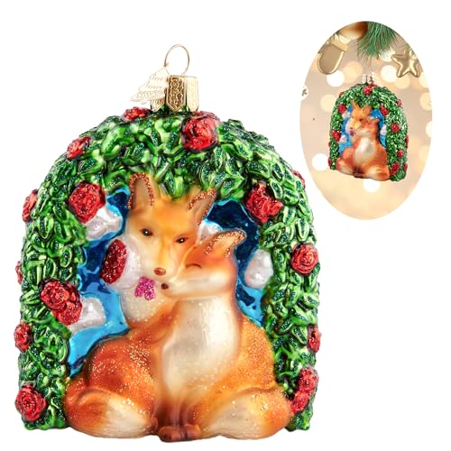 HZYC Vos Liefde Kerstboom Ornamenten, Handgeblazen Glas Ornamenten, Vos Soulmate Collectie Hangende Ornament, Bruiloft Ornament voor Valentijnsdag Verjaardag Animal Lover Party Gifts