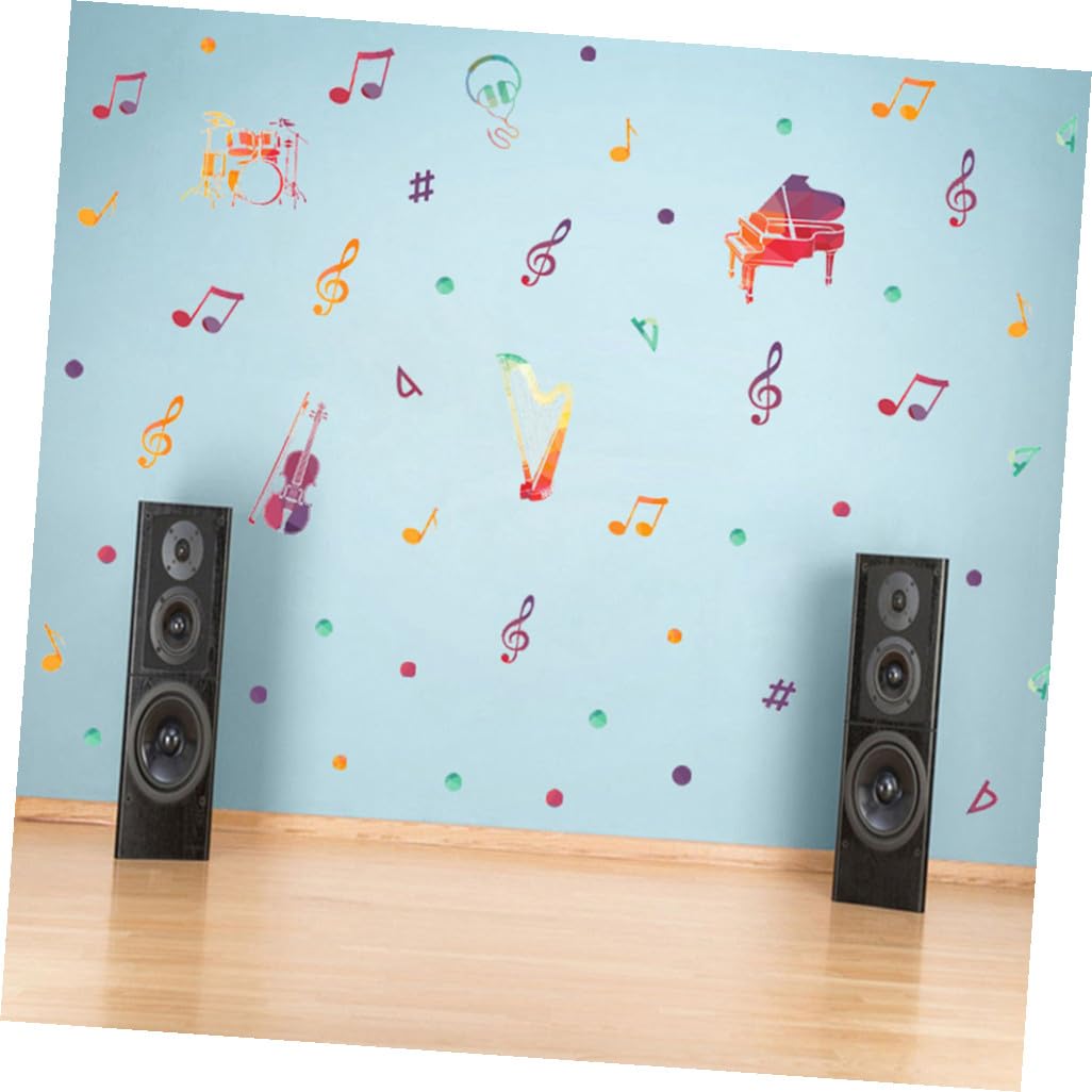 Mipcase 3 Set Adesivi Decorativi Con Note Musicali Stickers Camera Da Letto Adesivo Muro Decorazioni Per L'aula Di Musica Adesivo Per Aula Di Musica Adesivi Murali Per Camera 4 Pezzi*3
