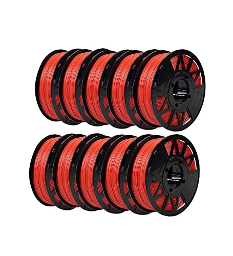 Image of Tesseract Premium PLA + 1.75mm 3D Printing Filament | Dimensional Accuracy + /- 0.03mm | Compatible with Most FDM Printers | 1 KG 3D Printer Filament - PLA Red (Quantity 10)