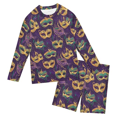 Brazil Mardi Gras Carnival Party Baby Boys' Toddler Long Sleeved Rashguard Swim Bathing Suit Set B0403638