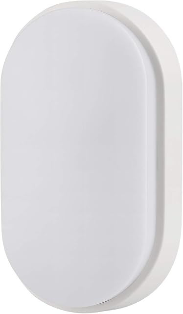 18W Led Wall Light Outside Oval LED Wall Sconce, 1350 Lumens, Natural White, IP54, White Outdoor Bulkhead Light - Perfect for Indoor, Outdoor, Bath, Hallway, Utility, Garden, Shed, Workshop, Patio etc