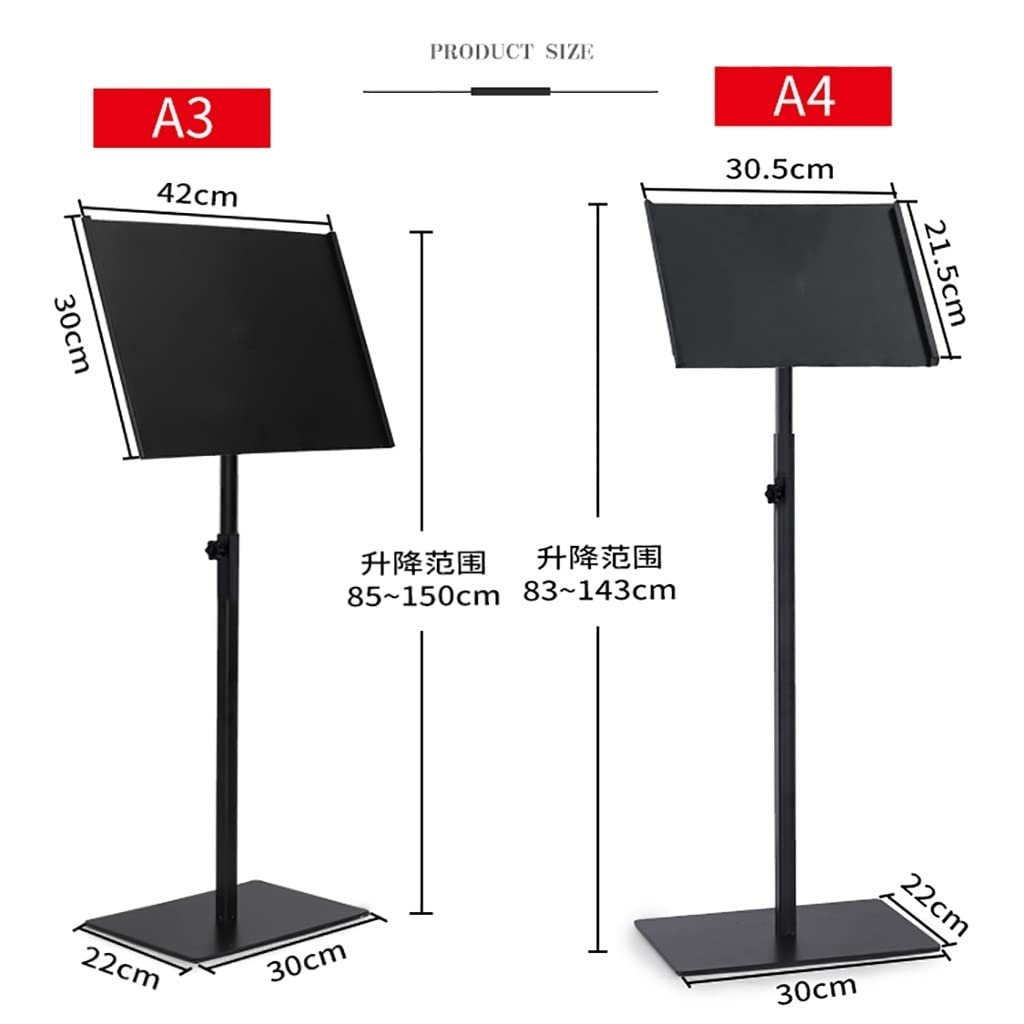 Soporte para Carteles de Exterior Resistente, Vertical y Horizontal, para Bodas, Eventos y menús. Expositor de Suelo Duradero (Negro, tamaño A4).