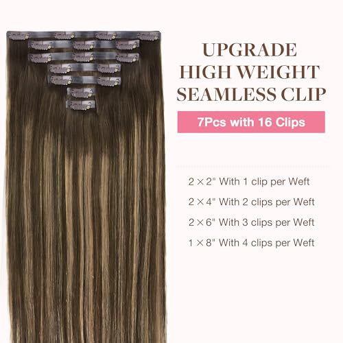 Image of GOO GOO Seamless Clip in Hair Extensions Real Human Hair Remy Extensions