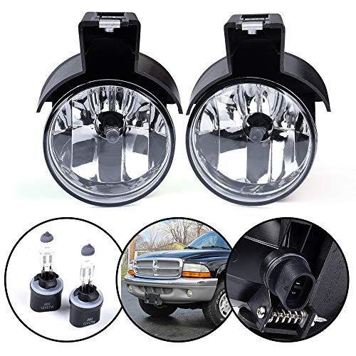 G-PLUS Front Bumper Fog Light Replacement For Dodge Dakota Pickup Truck 1997-2000/Durango SUV 1998-2000 Driving Fog Lamps Replacement Driver & Passenger Side Pair,Clear Lens