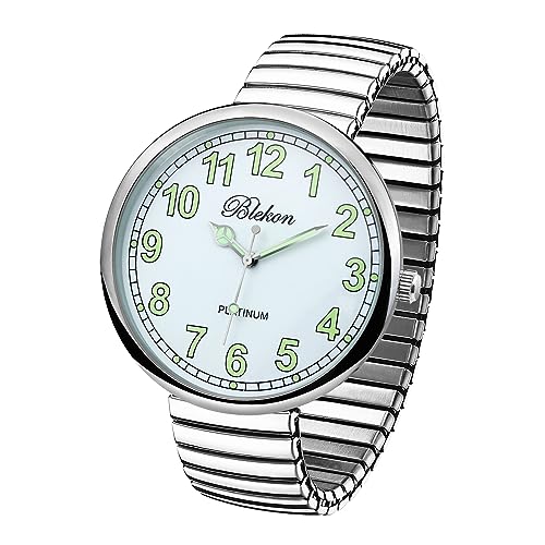 Montre tendance PC21J à cadran large et bracelet extensible sans fermoir