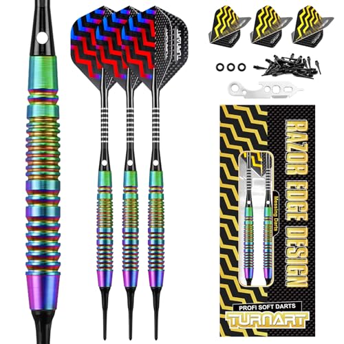 Turnart Dartpfeile mit Kunststoffspitze,18g Brass...