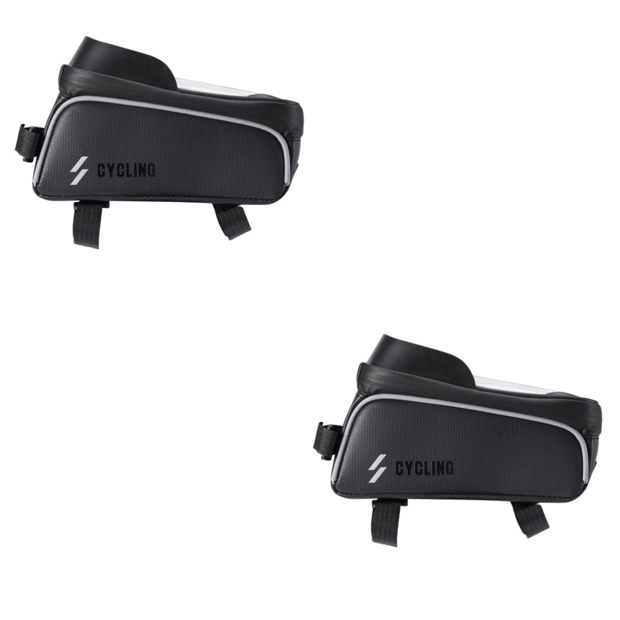 Hemobllo 2 Pezzi Borsa per cellulare GPS borsa da manubrio per telefono borsa a tracolla borsa del telefono bike phone holder custodia telefono impermeabile borsa da bicicletta Black