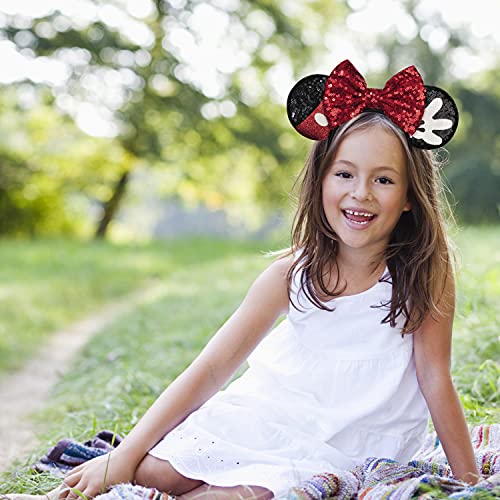 Image of FANYITY Mouse Costume Ears,2 Pcs Mouse Ears Headbands for Girls & Women Party,Size Free (SYH+SYH)