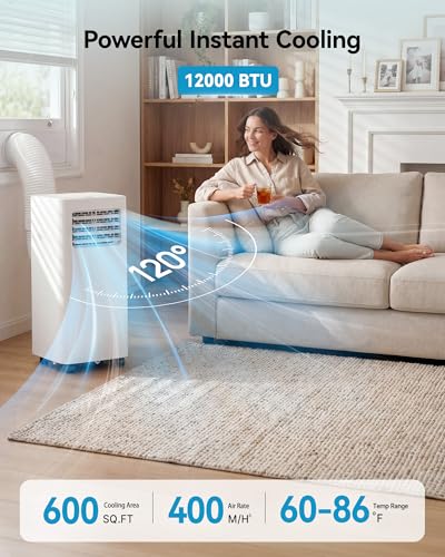 Image of Feelfunn 12000 BTU Smart Portable Air Conditioner, 3-in-1 AC for 600 Sq.Ft