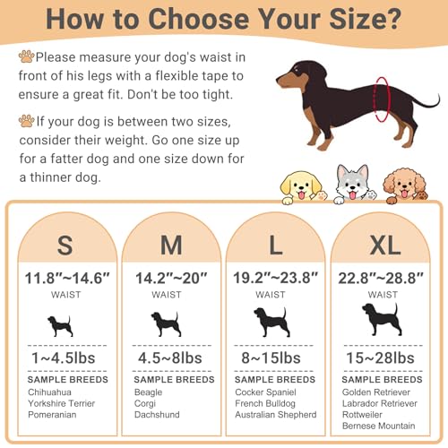 Image of Mkono Male Dog Belly Band Wraps Washable Dog Diapers Male for Small and Medium Dogs, Waist 14.2 Inches to 20 Inches(3 Pack,Blue,White,Yellow)