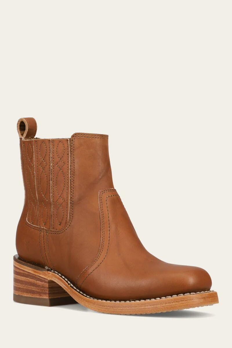 Frye Campus Chelsea Ankle Boots for Women - Leather-Lined 5.75" Booties for Women - Square Toe Boots - Chunky Heel Booties with 1.7.5" Block Heel - Slip-on Design