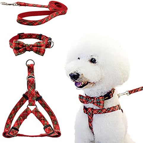 Dog Collars, Harnesses & Leashes Set,Anti Pull Adjustable Nylon Halter Harness,Easy Fit for Small,Medium Dogs and Cats,Pets Trainning and Easy Walk