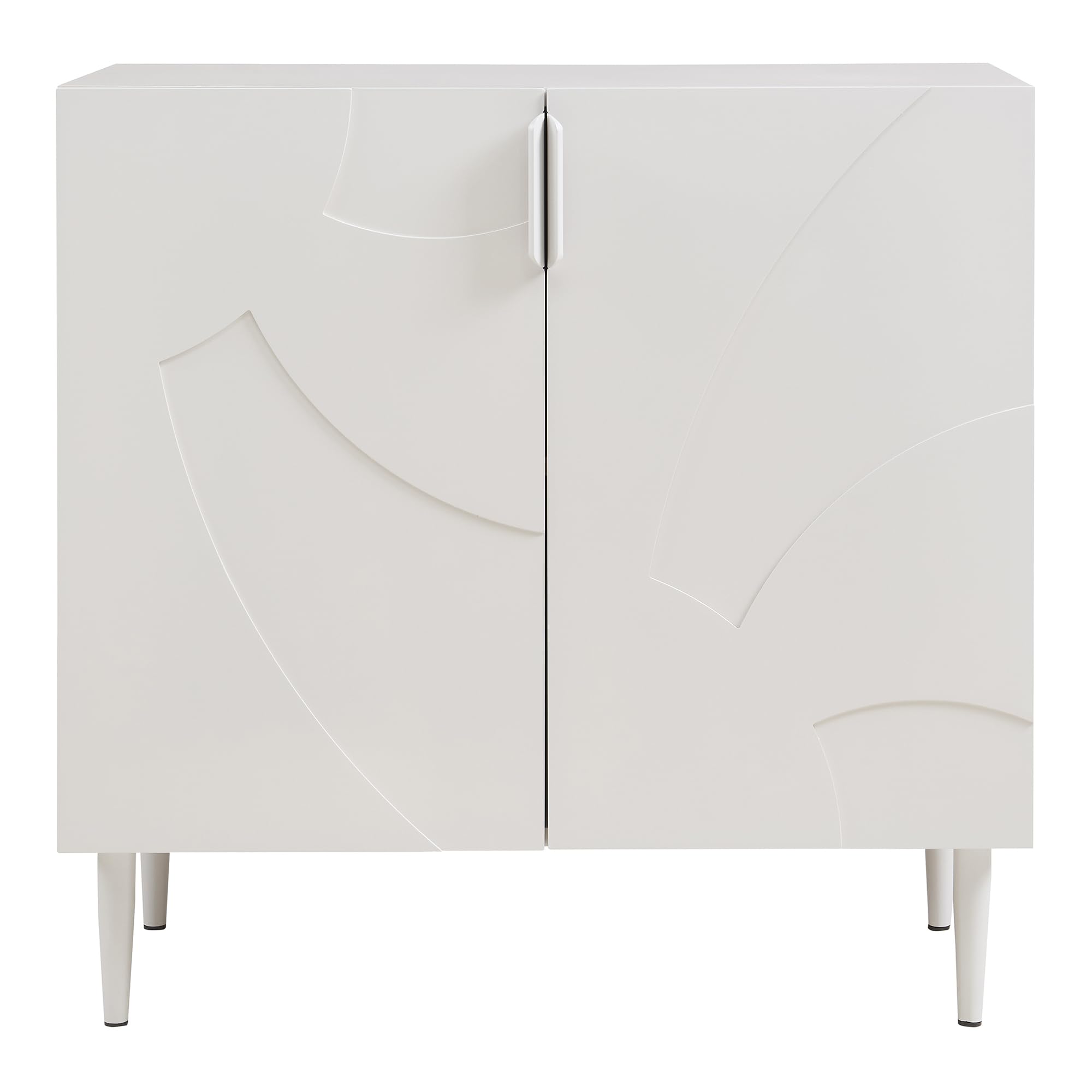 [en.casa] Aparador Starvili para Comedor 2 Puertas con Tiradores Decorativo Mueble de Salón con 2 Compartimentos Cerrados Mueble Auxiliar para Cocina MDF Metal 75 x 76 x 38 cm - Beige