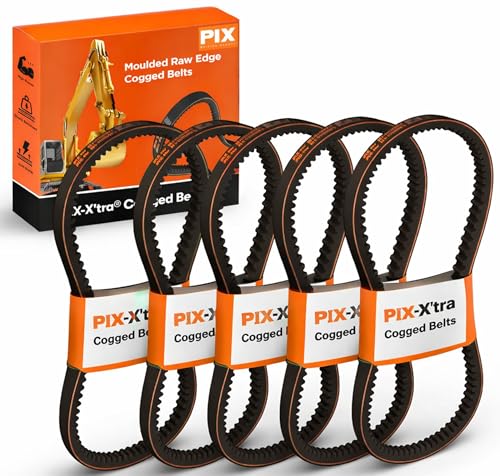 Image of PIX AX53 Industrial Cogged V-Belt 1 /2 x 55 OC - Durable Drive Belt for Compressors, Generators, Vacuum Pumps, Industrial Fan, Power Tools, Heavy-Duty Machinery and High-Speed Engines - Pack of 5