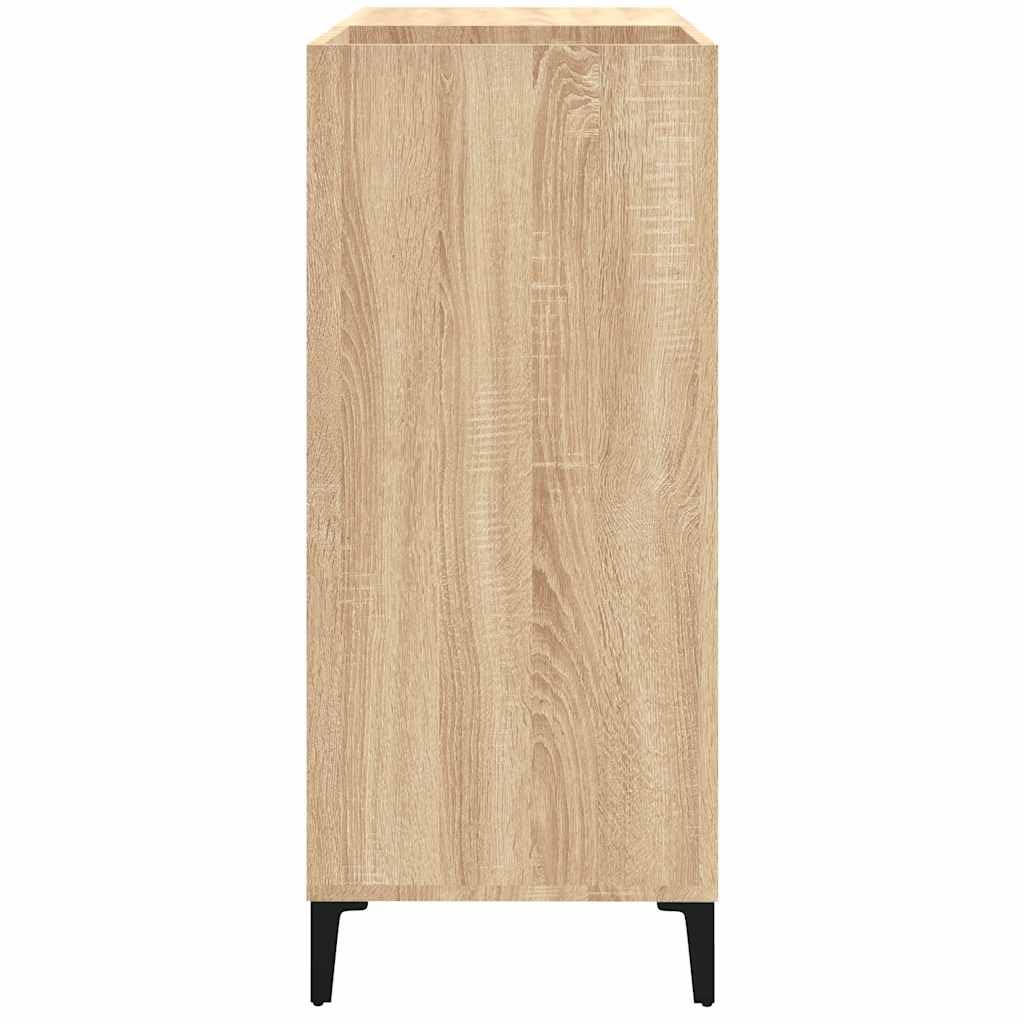 Szafka panelowa, dąb Sonoma, 84,5 x 38 x 89 cm, materiał drewnopochodny, regał na płyty winylowe ze stabilną górną płytą i metalowymi nogami do przechowywania LP