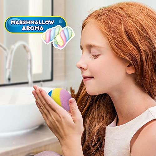 INKEE Rainbow Multipack, Tres bombas de baño perfumadas con 3 capas de color diferentes y aroma a malvavisco, con aceite de almendras - imagen 5