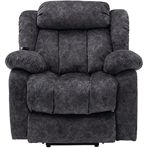 Bidook Power Massage Lift Recliner Chair with Heat & Vibration for Elderly, Heavy Duty and Safety Motion Reclining Mechanism-Gray(UK Stock) Cover