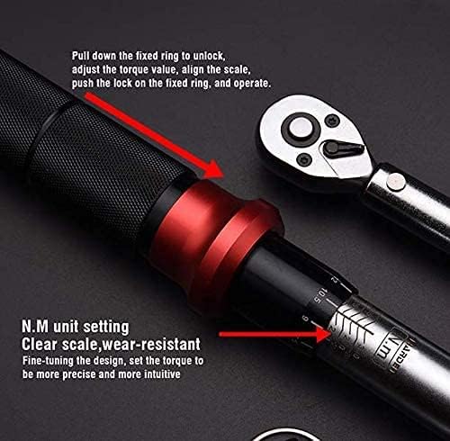 Miniatura 3 de Edward Tools Juego de llaves dinamométricas de 12 pulgada, llave dinamométrica de clic de 10-110 Nm, rueda de trinquete de 72 dientes, llave de