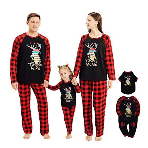 NCONCO Jul familj matchande kläder set kläder renar pläd pyjamas för husdjur baby barn mamma pappa