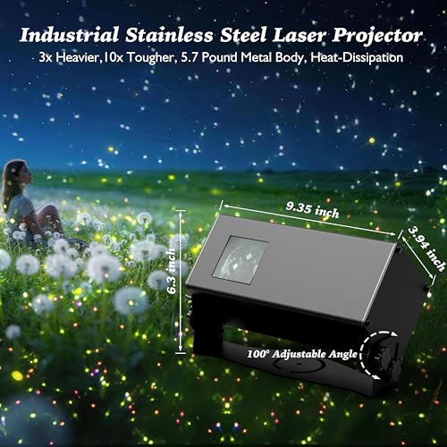 Image of AIRIVO Outdoor Laser Lights Projector, 5 Color Motion Firefly Lights Star Show Projection Light, Christmas Projector Light with Remote Control for Holidays Halloween Decoration Home, Garden, Patio