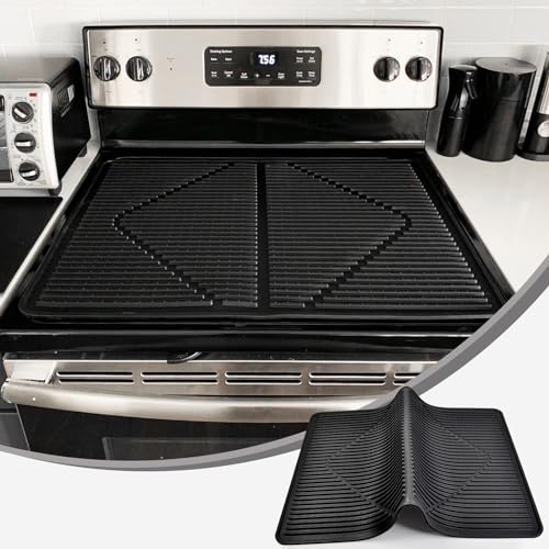 KindGa Stove Cover - Stove Top Covers for Electric Stove - More Thick - 28 x 20 Inch Stove Guard Stove Top Protector Silicone Stovetop Cover Cooktop Mat for Kitchen Glass Stove Top Counter rv Stove