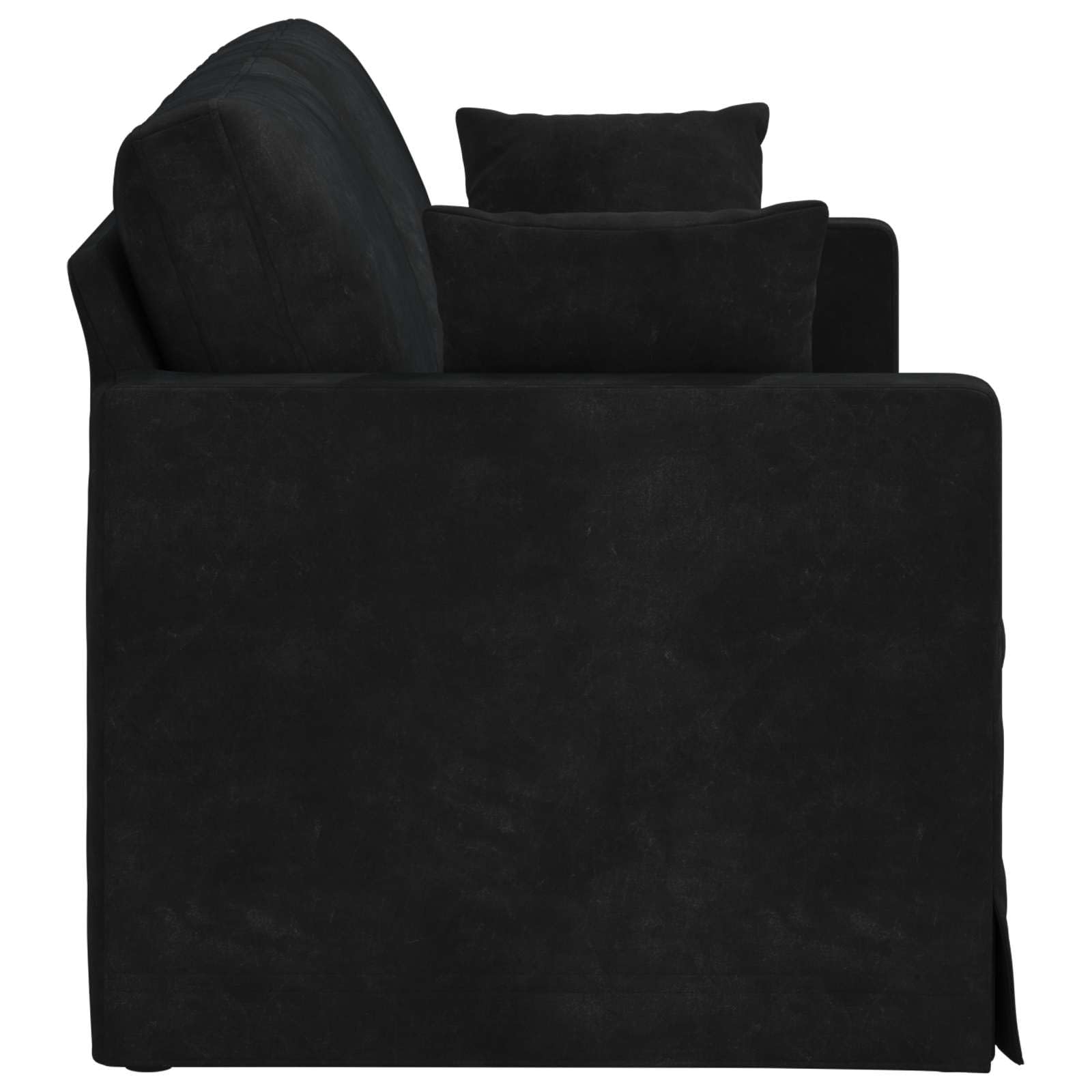 Sofá modular de terciopelo con reposabrazos de madera, diseño ergonómico, para salón y dormitorio, 158 x 78 x 80 cm, color negro