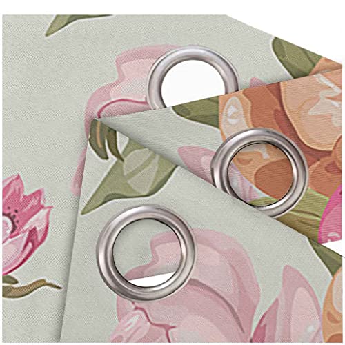 Rideau occultant isolant thermique fleur rose 140x160cm - 5