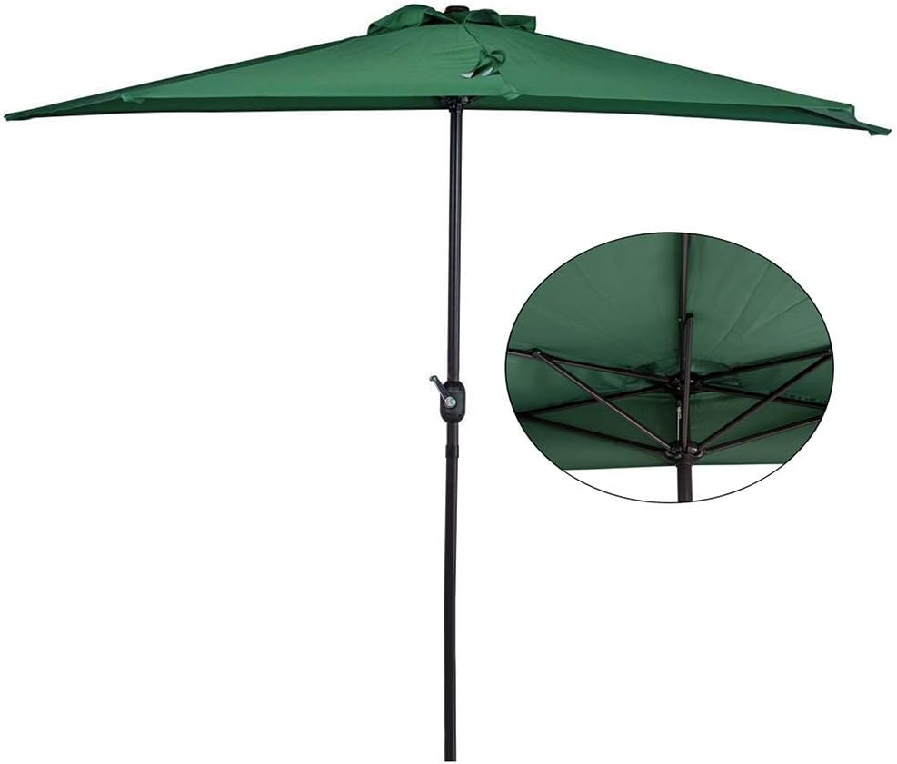 LSLYTQ 270cm Half Patio Umbrella Sun Shade Semicircular/Crank Mechanism/Without Base for Outdoor Garden Terrace balcony good