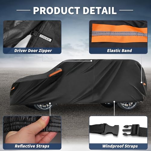 Image of X AUTOHAUX Car Cover for Kia Soul Aluminum Film Outdoor Waterproof Sun Rain Snow Hail Protection with Driver Door Zipper