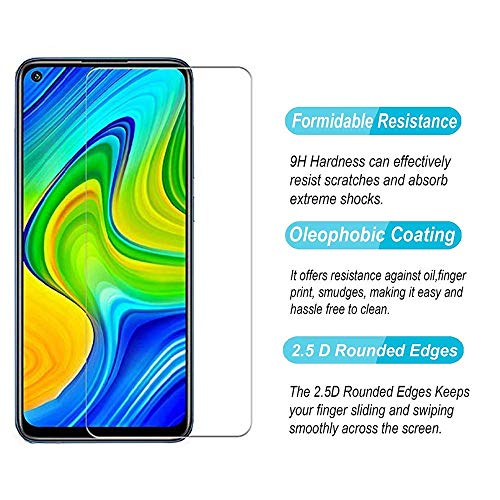 Image of dd son case friendly tempered glass for redmi note 9 (2020) [full screen coverage except edges] transparent