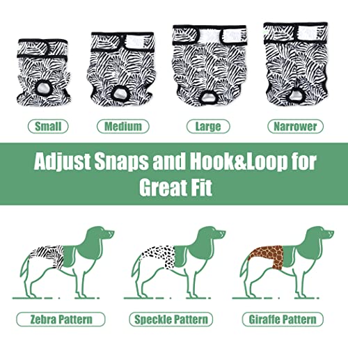 Image of wegreeco Washable Dog Diapers (3 Pack), Highly Absorbent Dog Diapers for Female Dogs, Female Dogs in Heat, Period, Incontinence, or Excitable Urination (Zebra, Giraffe, Spotty, Large)