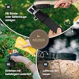 Michur Minimo Schwarz Hundehalsband Leder, Lederhalsband Hund, Halsband, Leder, in verschiedenen Größen erhältlich