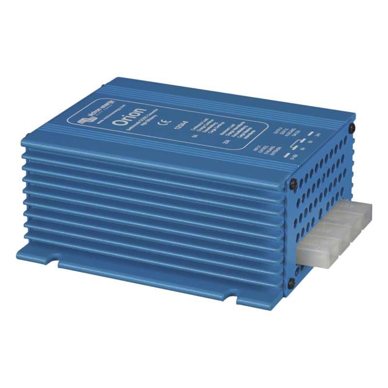 Side view of Victron Energy Orion DC-DC Converter showing connection terminals