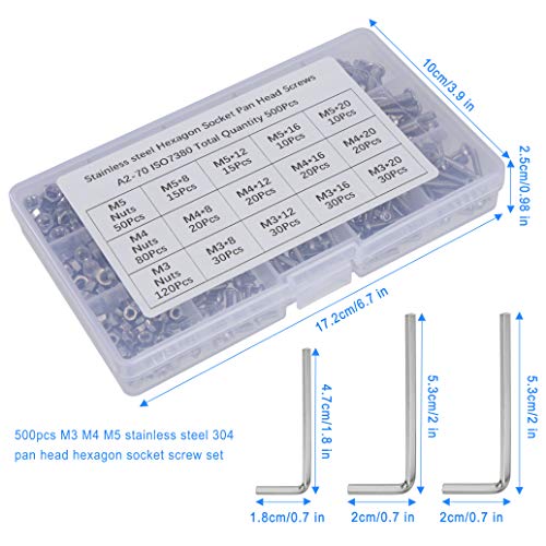 Bulloni e Dadi M3 M4 M5 Viti in Acciaio Inox