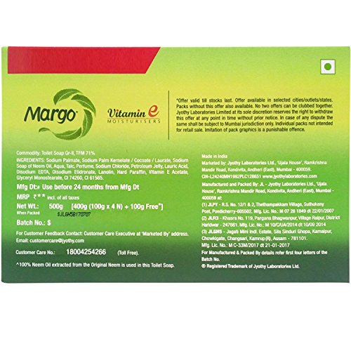 Image of Margo Moisturisers Soap - Original Neem, 5x100g Promo Pack