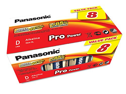 Panasonic LR20PPG/8BB Pro Power Alkaline Batterie, D - Mono - LR20, 8er Pack Gold