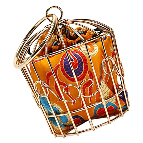 Trousse makeup cage à oiseaux sacoche bandoulière femme rouge
