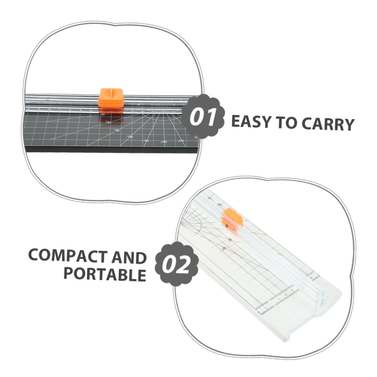 SOIMISS 2 Pezzi Mini Taglierine Carta Portatili Taglio Manuale per Scrapbooking Foto Biglietti e Progetti DIY Compatti e Leggeri per Studenti e Insegnanti