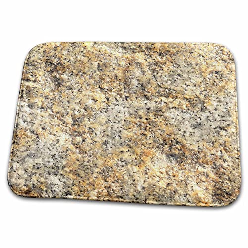 3dRose - Image of yellow, grey, brown granite stone texture. Real hard rock - Dish Drying Mat - (ddm-306134-1)