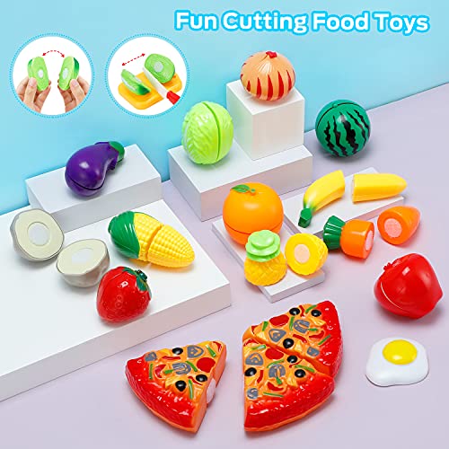 Play Kitchen Toy Set For Kids: Theefun 46Pcs Pretend Cooking Playset With Plastic Pressure Pot, Pan, Cooking Utensils And Cutting Play Food - Educational Learning Gifts For Girls And Boys Ages 3+ #TOP2